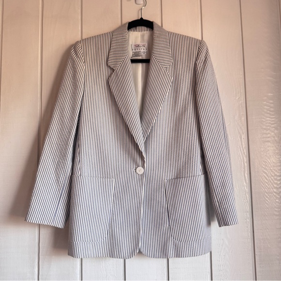 Talbots Blue and White Striped Blazer - Picture 1 of 5